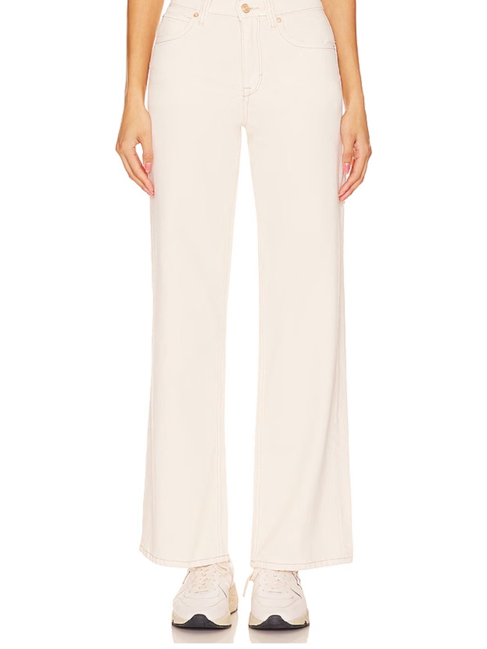 Free People We The Free Tinsley Jeans in Soft Ivory/ Ecru, new without tags